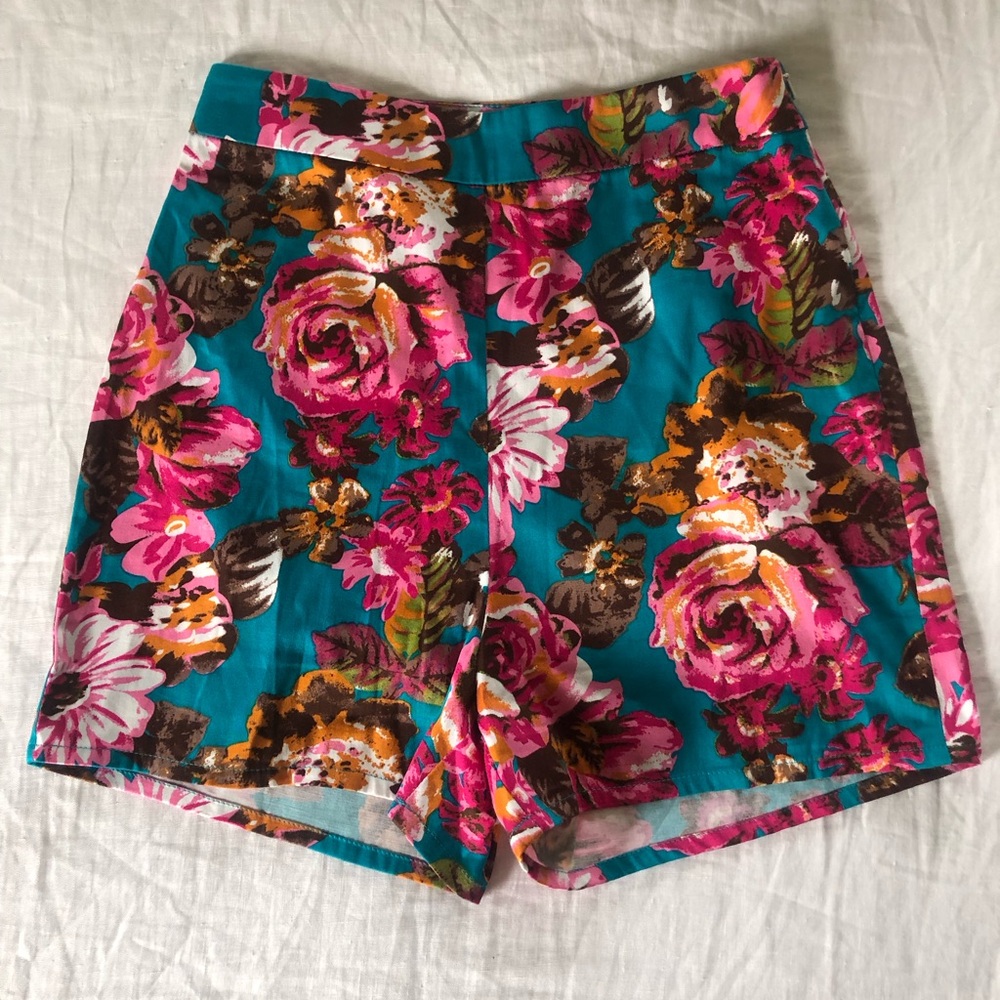 High Waisted Floral Women's Short Shorts